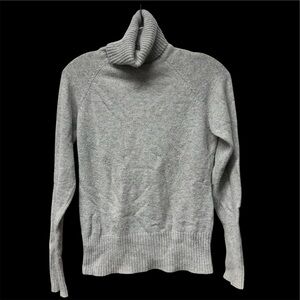 JACOB Light Grey Angora/Cotton Blend Turtleneck Sweater L